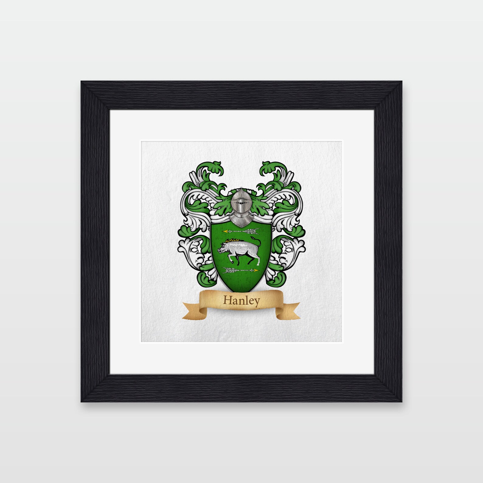 Hanley Family Coat of Arms Framed Print. Etsy