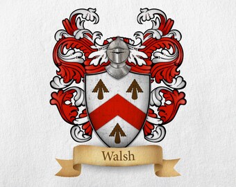Walsh Family Crest Etsy Walsh Family Crest Etsy