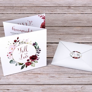 Autumn/Fall Themed Tri-Fold Wedding Invitation