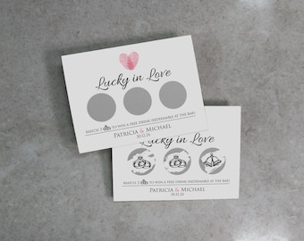 Gold Heart Personalised Drinks Voucher Scratch Off Cards