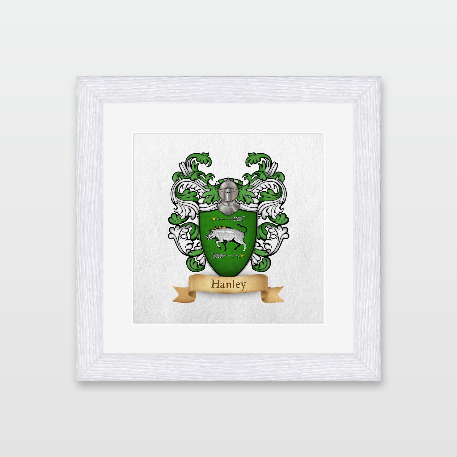 Hanley Family Coat of Arms Framed Print. Etsy