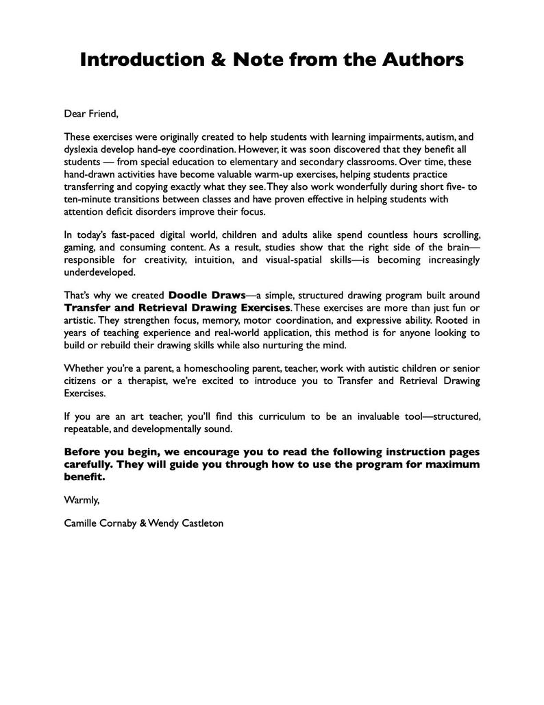 Doodle Draws Intermediate Book 1, Drawing Prompts for ADHD Focus Skills ...