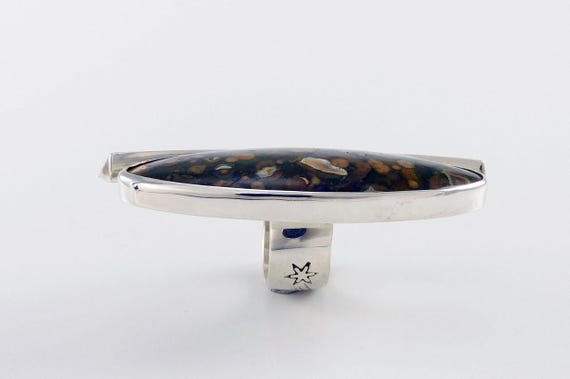 Silver Statement Ring by Marvin Slim Ocean Jasper - image 3
