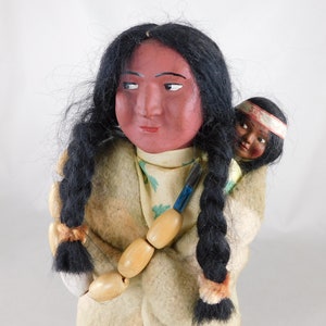 Antique Skookum Doll Mother and Papoose