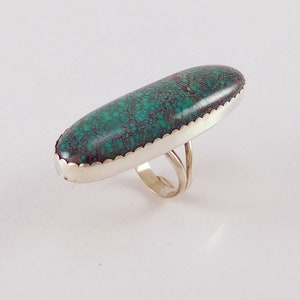Large Turquoise Silver Statement Ring