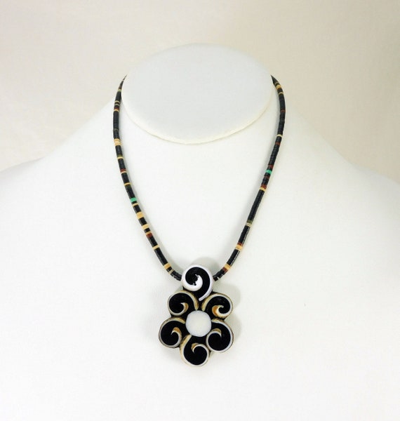 Mary Lovato Shell Flower Necklace - image 1