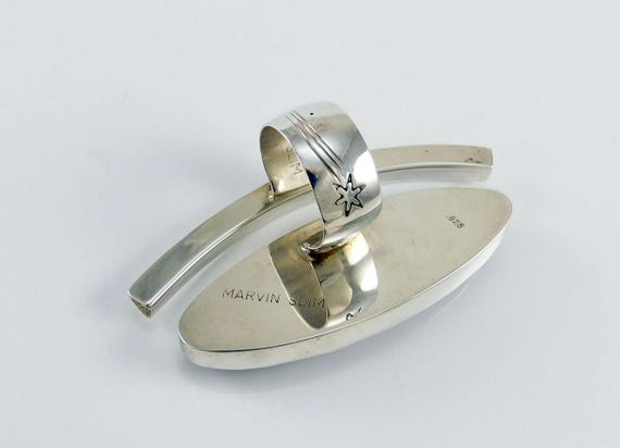 Silver Statement Ring by Marvin Slim Ocean Jasper - image 4