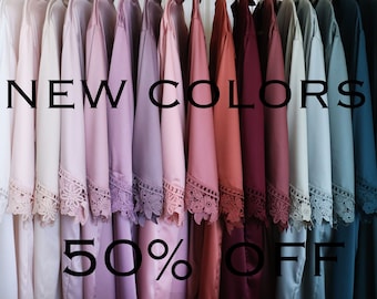 Bridesmaid robes - bridal robe - bridesmaid gift - bridal party robes - robe - bride robe -satin robes -wedding robes -robes for bridesmaids