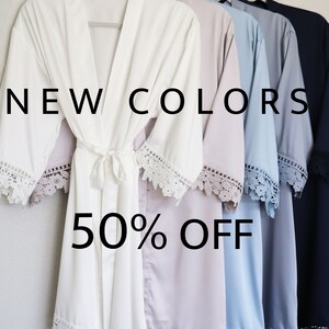 Light Blue, Navy & Dusty Blue Wedding Getting Ready Bridesmaid Robes