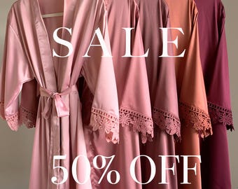 Wine, Cabernet Bridesmaid Robes - Dusty Rose Getting Ready Robes For Bridesmaids