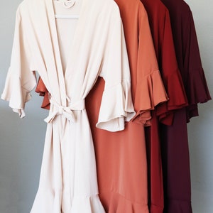 Terracotta, Cinnamon, Wine Bridesmaid Robes, Fall Wedding Bridal Party Robes