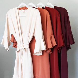 Terracotta, Wine, Rust Bridesmaid Robes, Getting Ready Robes For Bridesmaids