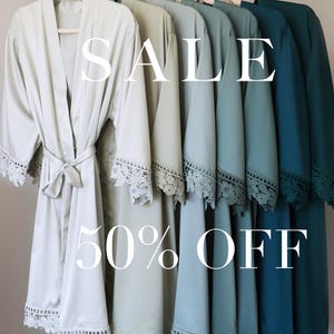 Eucalyptus bridesmaid robes -Emerald bridesmaid robes -sage green bridal party robes -satin robes -Teal wedding robes -robes for bridesmaids