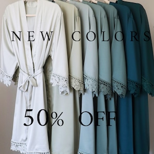 Eucalyptus bridesmaid robes -sage bridesmaid robes -bridal party robes -teal bridesmaid robes - Emerald wedding robes- robes for bridesmaids