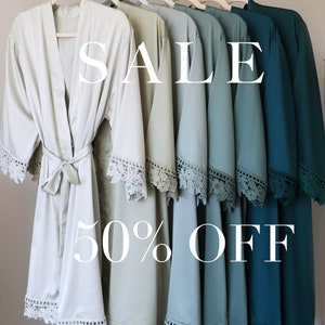 Bridesmaid robes -sage bridesmaid robes -bridal party robes -teal bridesmaid robes - Emerald wedding robes- Eucalyptus robes for bridesmaids