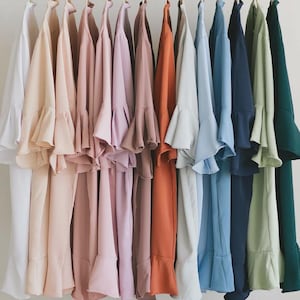 Batas de dama de honor con volantes, bodas, fiestas nupciales, batas de preparación para damas de honor