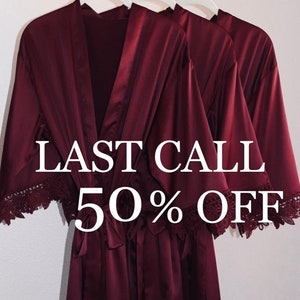 Burgundy bridesmaid robes - Wine bridal party robes -Cabernet robes -Cabernet satin robes -Cabernet wedding robes -Wine getting ready robes