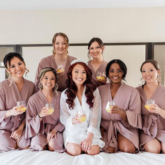 Vintage Mauve Bridesmaid Robes dusty Mauve Bridesmaid Robes dusty Rose Bridal Party Robes vintage Mauve Wedding Robes robes for Bridesmaids Etsy