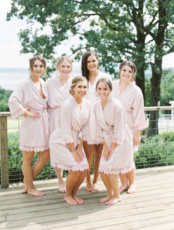 Bridesmaid Robes Bridal Robe Bridesmaid Gift Bridal Party Robes Robe Bride Robe satin Robes wedding Robes robes for Bridesmaids Etsy
