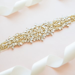 Gold bridal belt -gold bridal sash -gold bridal belts and sashes -gold rhinestone belt -gold rhinestone bridal belt -gold wedding dress belt