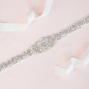 Rhinestone Bridal Belt - Elegant Wedding Dress Sash