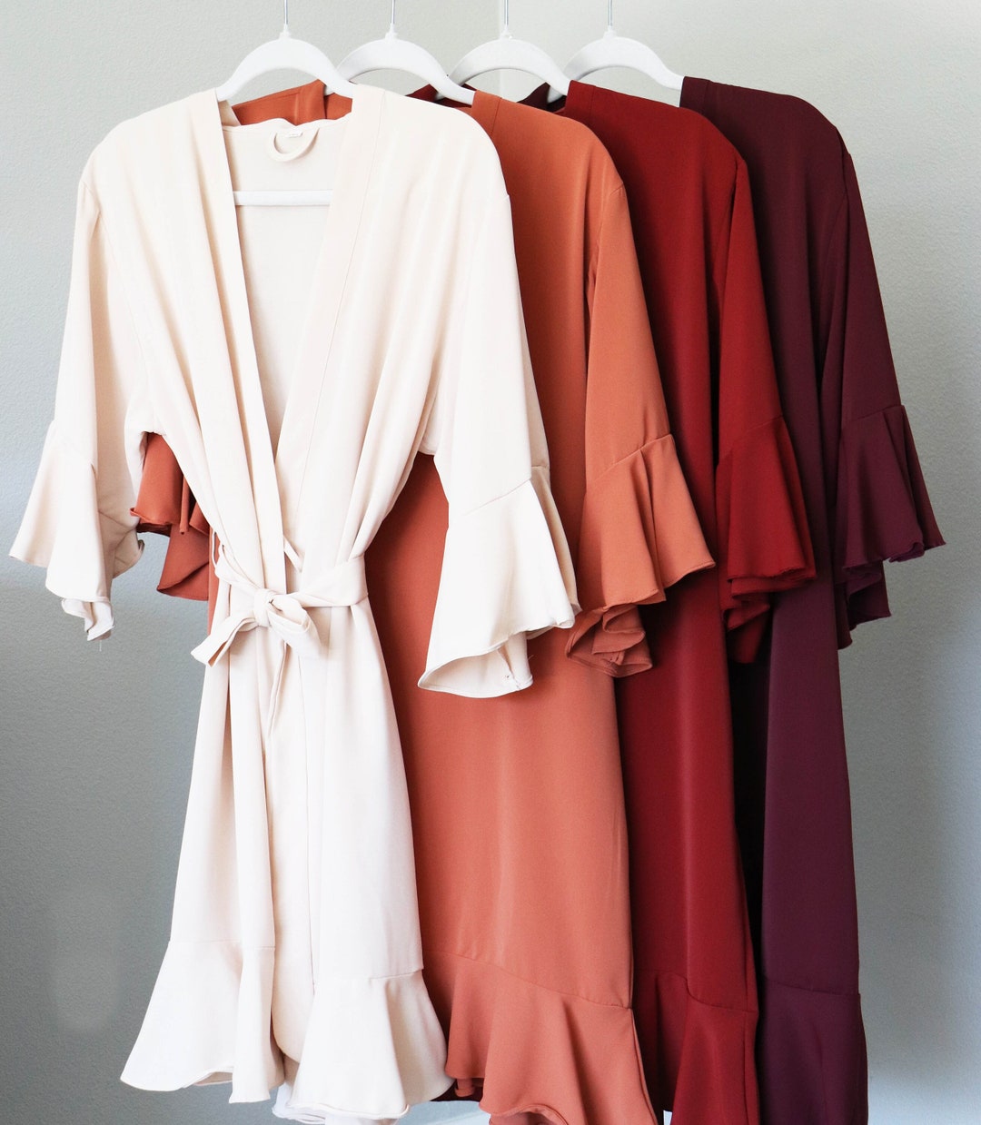 Terracotta Ruffle Robes terracotta Bridesmaid Robes bridesmaid Robes