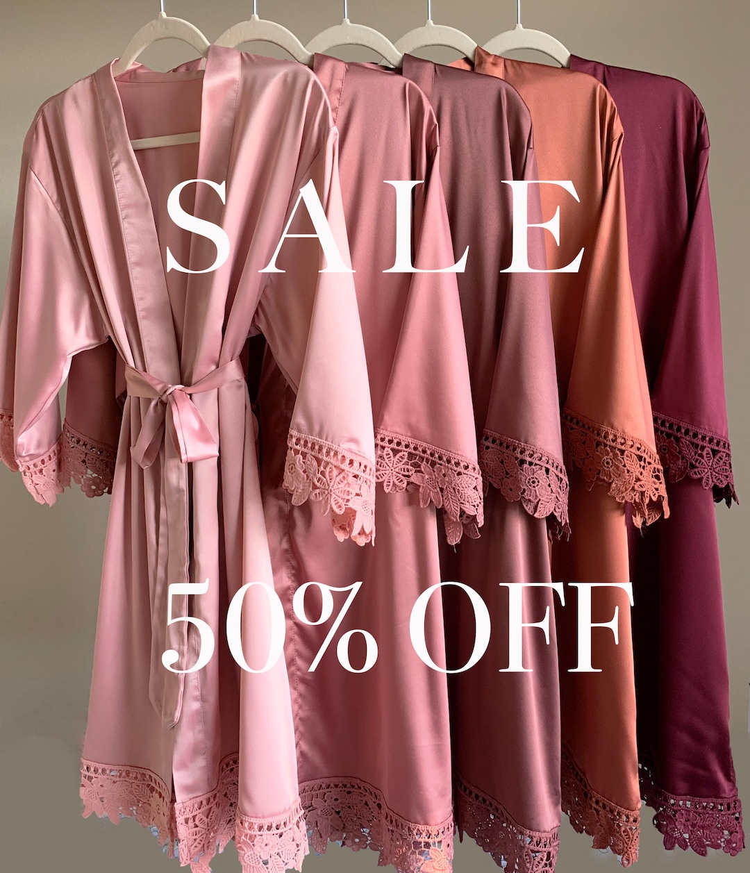 Wine, Cabernet Bridesmaid Robes - Dusty Rose Getting Ready Robes for ...