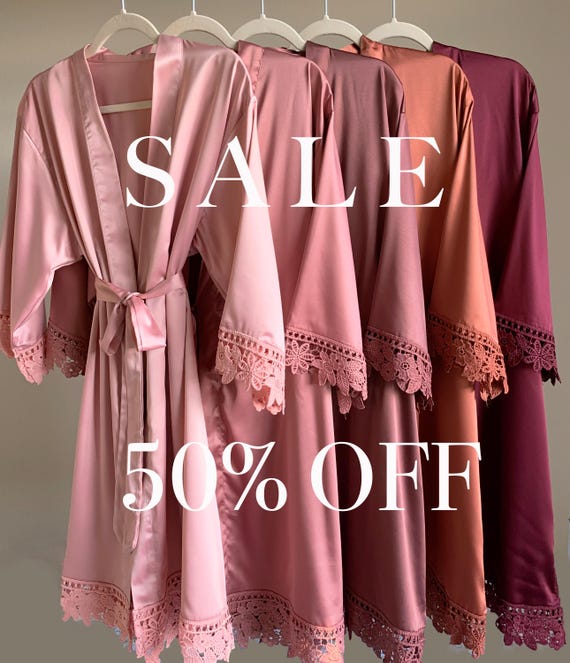 Wine, Cabernet Bridesmaid Robes - Dusty Rose Getting Ready Robes For Bridesmaids
