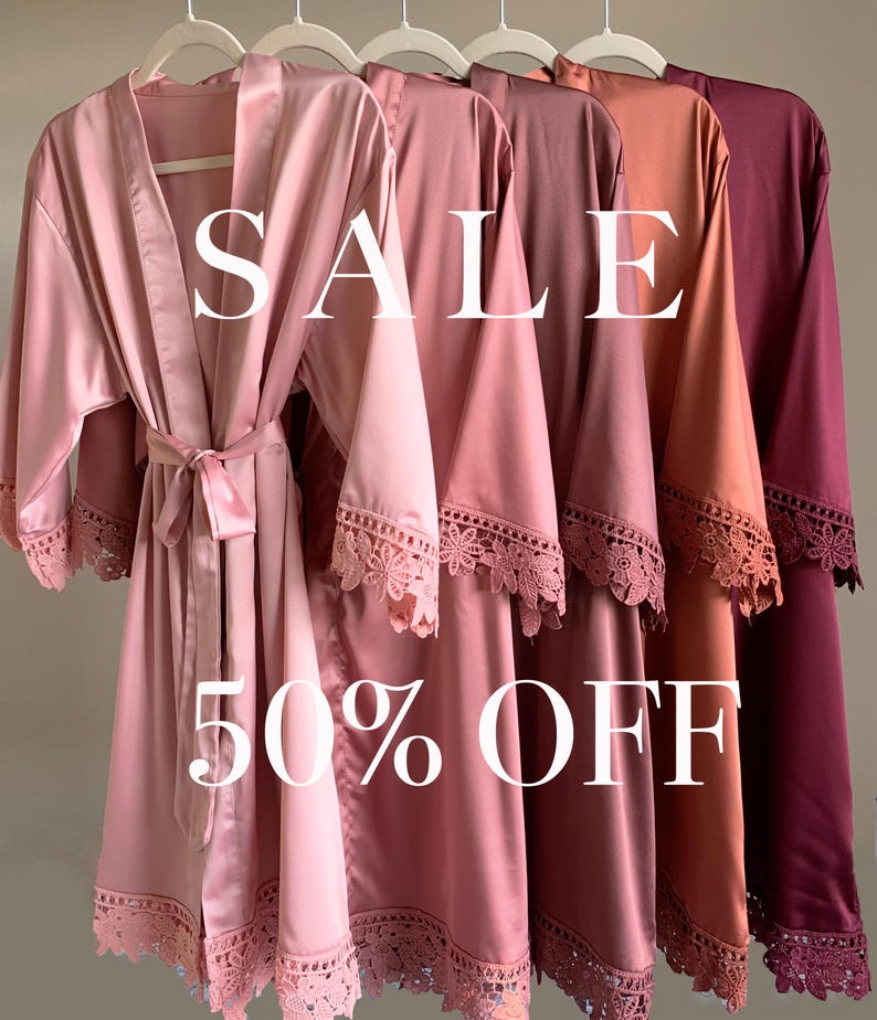 Wine, Cabernet Bridesmaid Robes - Dusty Rose Getting Ready Robes For Bridesmaids afbeelding 1