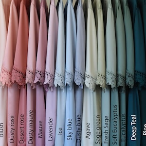 Sage green Bridesmaid Robes, Eucalyptus Bridal Party Getting Ready Robes for Bridesmaids image 10