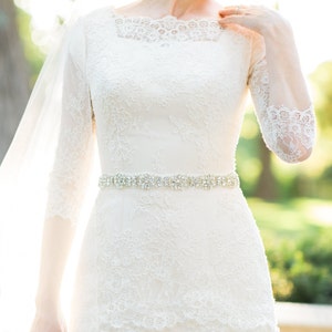 Bridal belt - wedding belt - wedding dress belt - rhinestone belt - thin bridal belt - rhinestone bridal belt -  bridal belts and sashes