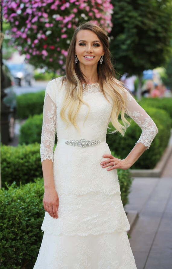 Ivory Crystal Bridal Sash Belt Rhinestone Wedding Dress Belt 120” NWT Ivory Bridal Belts and Sashes for sale | eBay main image 4