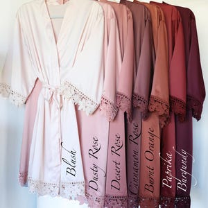 Sage green Bridesmaid Robes, Eucalyptus Bridal Party Getting Ready Robes for Bridesmaids image 4