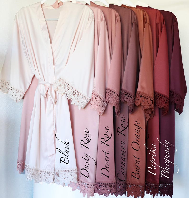 Sage green Bridesmaid Robes, Eucalyptus Bridal Party Getting Ready Robes for Bridesmaids image 4