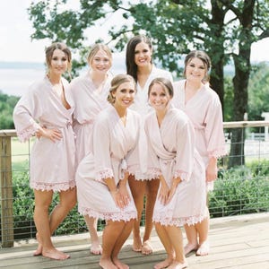 Wine, Cabernet Bridesmaid Robes - Dusty Rose Getting Ready Robes For Bridesmaids afbeelding 15