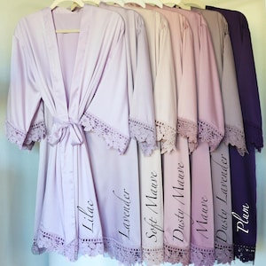 Sage green Bridesmaid Robes, Eucalyptus Bridal Party Getting Ready Robes for Bridesmaids image 6