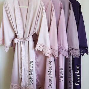 Sage green Bridesmaid Robes, Eucalyptus Bridal Party Getting Ready Robes for Bridesmaids image 5