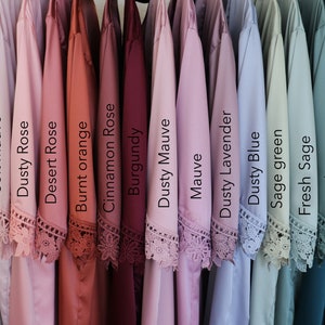 Blush bridesmaid robes, Dusty rose getting ready robes, Rust wedding robes, Cabernet bridal party robes, Pink robes for bridesmaids