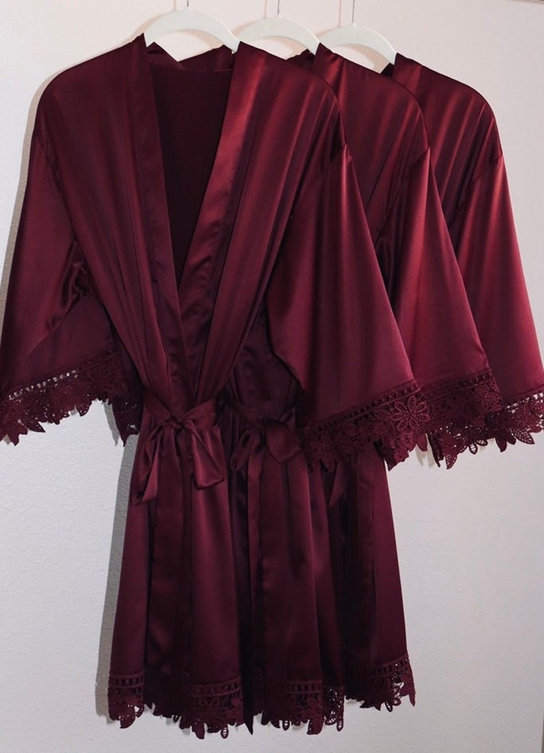 Burgundy Bridesmaid Robes Burgundy Bridal Robe burgundy Etsy