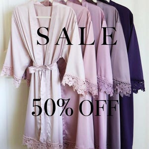 Lilac, Mauve, Lavender, Eggplant, Plum Bridesmaid Robes, Purple Wedding Robes For Bridesmaids