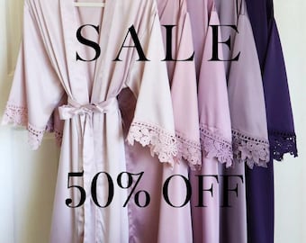 Lilac, Mauve, Lavender, Eggplant, Plum Bridesmaid Robes, Purple Wedding Robes For Bridesmaids