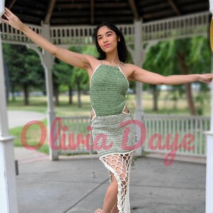 Women's Mermaid crochet halter festival dress maxi