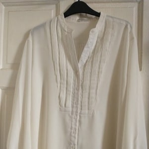 Blusa clásica de los años 80 de House Of Fraser, ropa vintage para mujer, blusa de mujer, color marfil, ropa de mujer