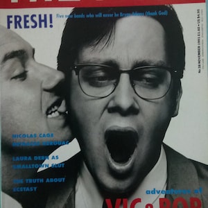 The Face Magazine Nov 91,Nicolas Cage, Laura Dern, Vic & Bob, Fashion And Lifestyle Magazine