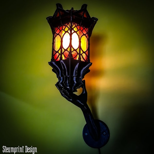 Steampunk Lamp | Gothic Wall Lamp | Outdoor Lamp Torch | Fully Functional Lamp | Backyard Lantern