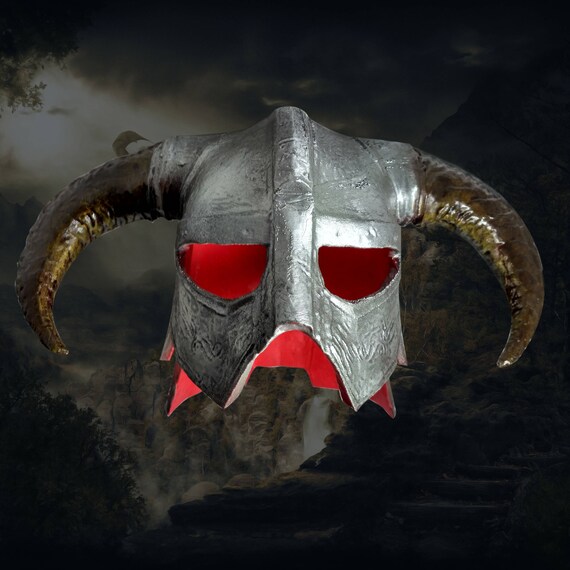 Skyrim Inspired Dragonborn Helmet Styled Replica 3d Print Etsy