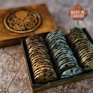 3D Printed Pirates of the Caribbean Poker Chips - Deluxe Poker Chip Set - Gold Poker Chips