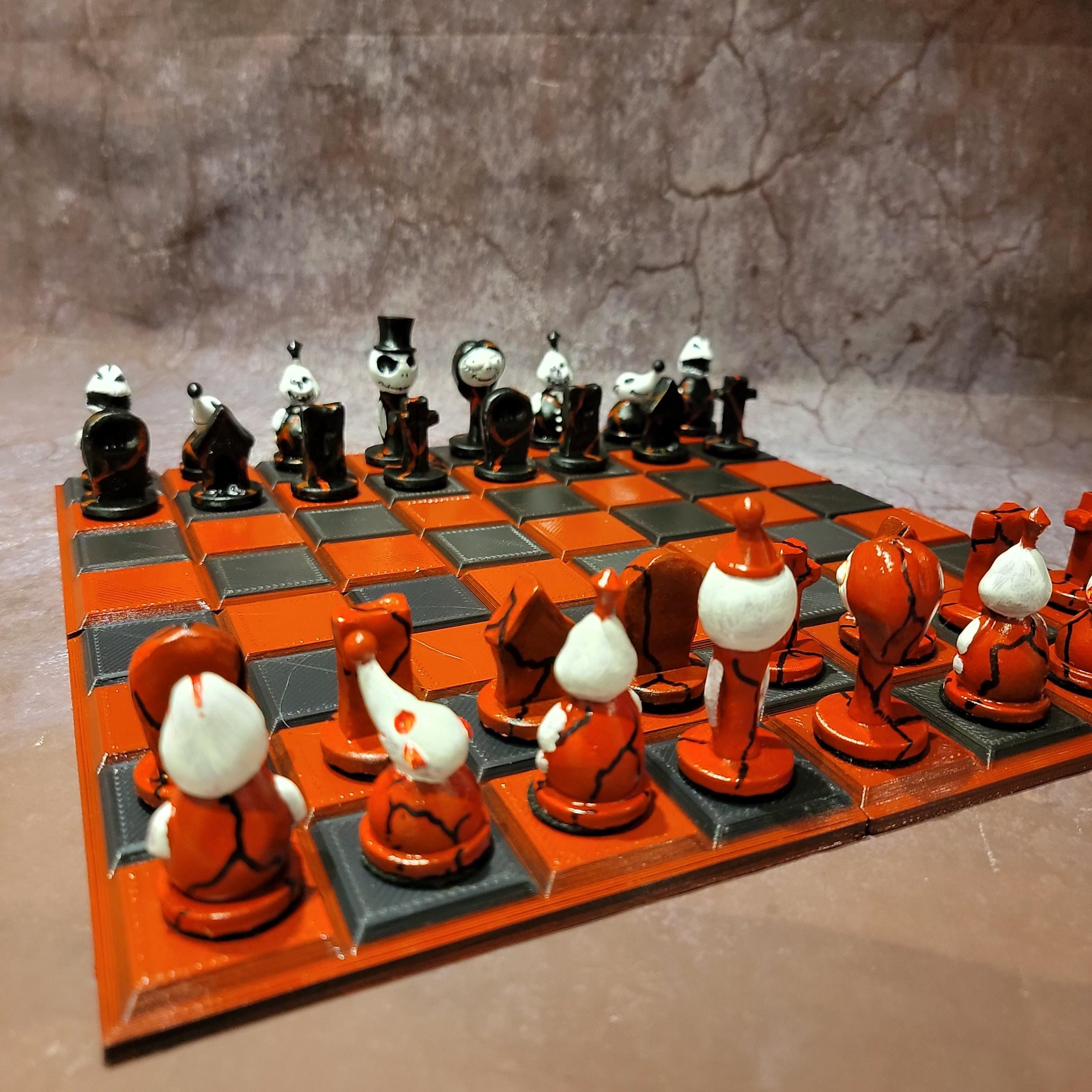 ナイトメアー・ビフォア・クリスマスのチェスセット 3Dプリント - Etsy 