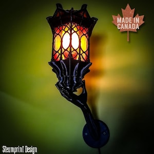 Steampunk Lamp | Gothic Wall Lamp | Outdoor Lamp Torch | Fully Functional Lamp | Backyard Lantern