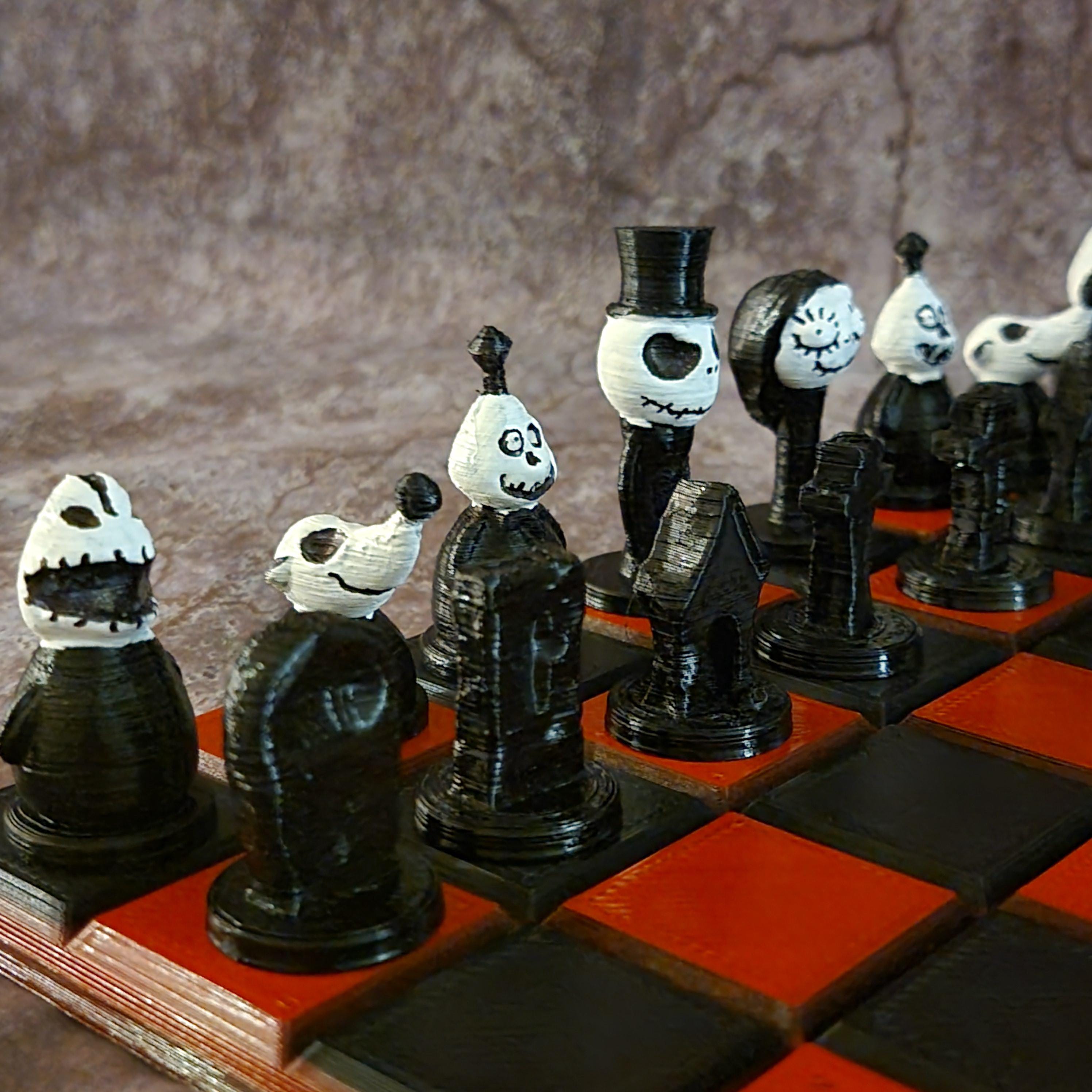 ナイトメアー・ビフォア・クリスマスのチェスセット 3Dプリント - Etsy 